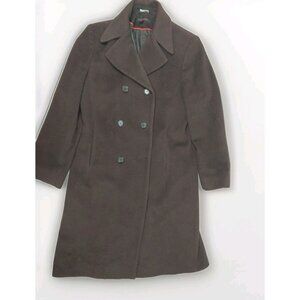 Anne Klein Womens Pea Coat Wool Cashmere Blend 8 Minimalist Overcoat Old Money